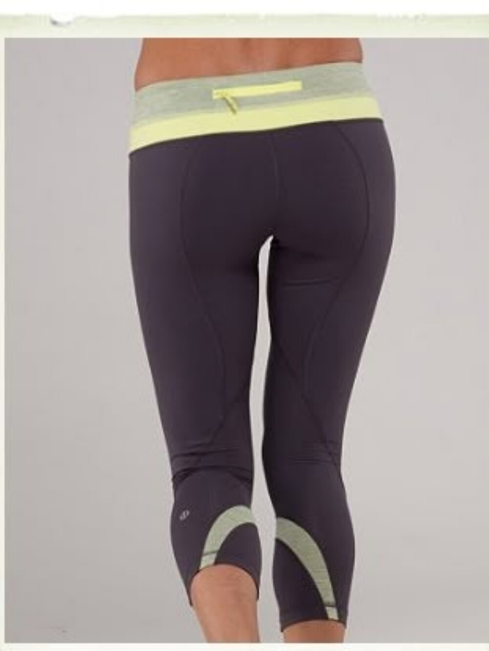 Lululemon Run: Inspire Crop II in Black and Yellow